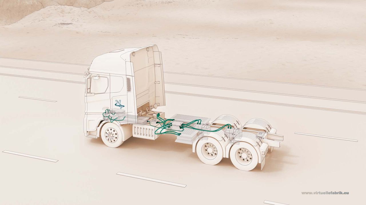 3D Rendering Elektro-Truck 